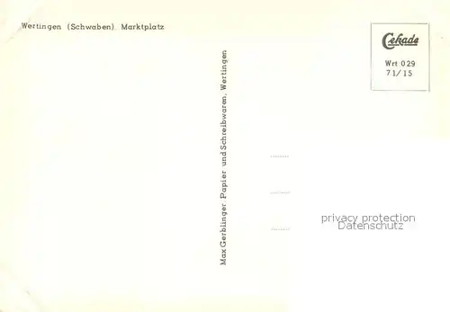 AK / Ansichtskarte Wertingen Marktplatz Brunnen Kirchtuerme Wertingen