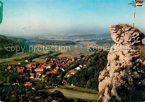AK / Ansichtskarte Wuergau Talblick Felsen Landschaftspanorama Fraenkische Schweiz Wuergau