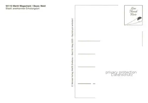 AK / Ansichtskarte Wegscheid_Niederbayern Panorama Wasserkapelle Ortsmittte Rannasee Bayerischer Wald Wegscheid Niederbayern