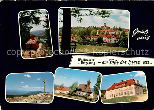 AK / Ansichtskarte Waldhaeuser_Neuschoenau und Umgebung Gasthof Pension zum Lusen Kapelle Aussichtspunkt Kreuz Waldhaeuser Neuschoenau