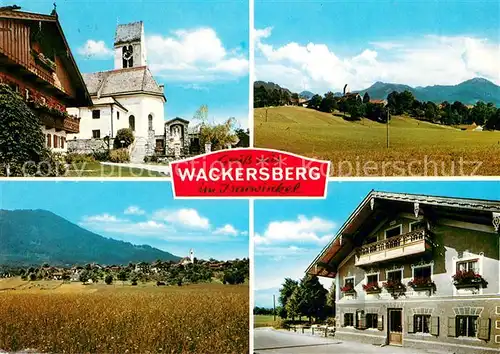 AK / Ansichtskarte Wackersberg_Bad_Toelz Gasthaus Altwirt Kirche Landschaftspanorama Alpen Wackersberg_Bad_Toelz