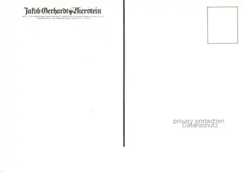 AK / Ansichtskarte Nierstein_Rhein Gerhardtshof Wein  und Sektkellerei Weinlese Wappen Panorama Kirche Nierstein_Rhein