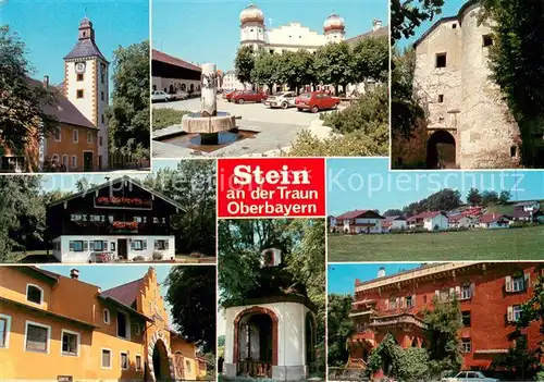 AK / Ansichtskarte Stein_Traun Kirche Marktplatz Burg Kapelle Teilansichten Stein Traun