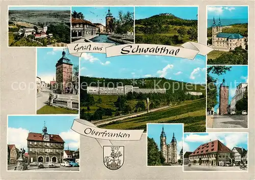 AK / Ansichtskarte Schwabthal Sanatorium Lautrgrund Panorama Kirche Stadttor Rathaus Schwabthal