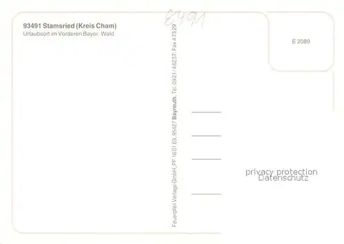 AK / Ansichtskarte Stamsried Panorama Schloss Burgruine Kirche Stamsried