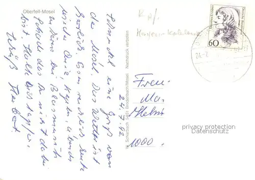 AK / Ansichtskarte Oberfell Blick ueber die Mosel Segelboote Oberfell