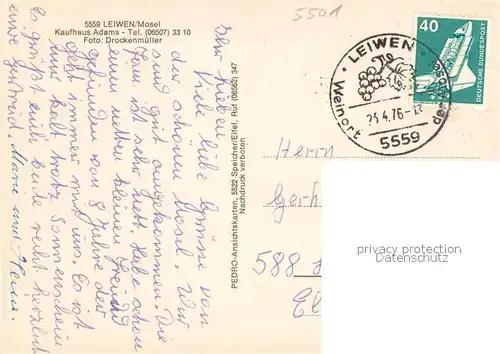 AK / Ansichtskarte Leiwen_Mosel Kirche Panorama Moseltal Waldpartie Stausee Leiwen Mosel