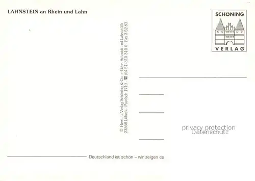 AK / Ansichtskarte Lahnstein Panorama Lahntal Schloss Turm Moderne Gebaeude Lahnstein