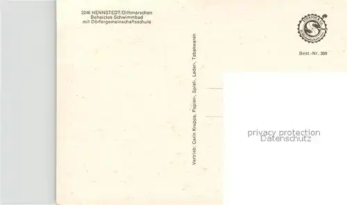 AK / Ansichtskarte Hennstedt_Dithmarschen Freibad mit Doerfergemeinschaftsschule Hennstedt_Dithmarschen