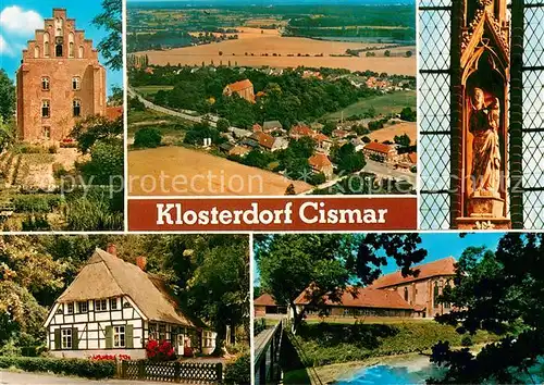 AK / Ansichtskarte Cismar Panorama Klosterdorf Fliegeraufnahme Historische Gebaeude Kirchenfigur Cismar