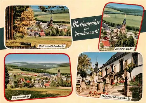 AK / Ansichtskarte Marienweiher Blick zur Wallfahrtskirche Kloster Gesamtansicht Marienweiher