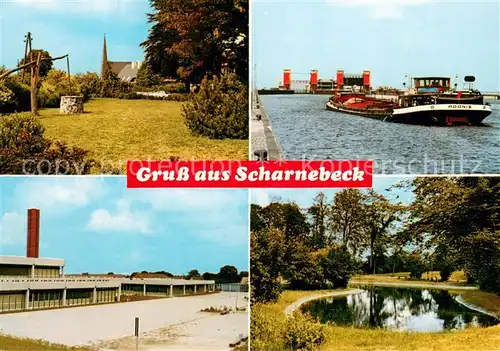 AK / Ansichtskarte Scharnebeck_Lueneburg Schiffshebewerk Parkanlagen Teich Scharnebeck Lueneburg