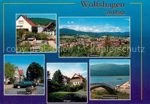 AK / Ansichtskarte Wolfshagen_Harz Panorama Parkanlagen Bochumer Platz Innerstetalsperre Wolfshagen Harz