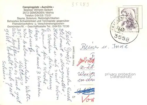 AK / Ansichtskarte Gemuenden_Wohra Campingplatz Aumuehle Restaurant Panorama Gemuenden Wohra