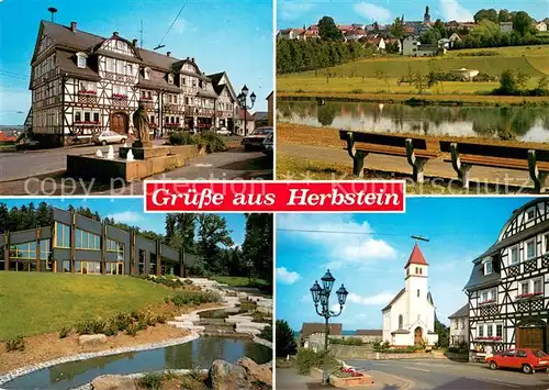 AK / Ansichtskarte Herbstein Fachwerkhaeuser Panorama Sanatorium Kirche Herbstein