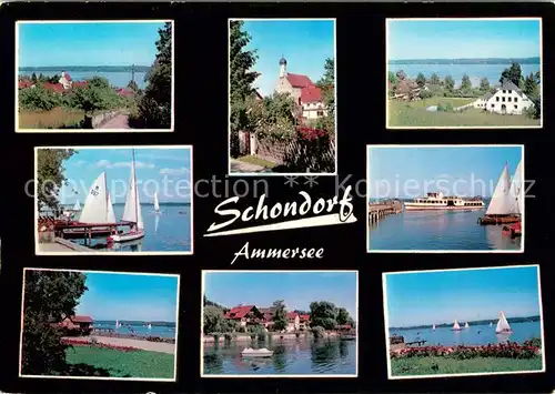 AK / Ansichtskarte Schondorf_Ammersee Kirche Ammerseepartien Schondorf Ammersee