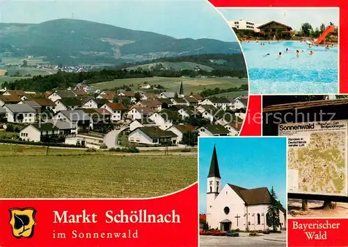 AK / Ansichtskarte Schoellnach Panorama Schwimmbad Kirche Schoellnach