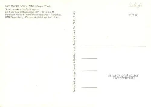 AK / Ansichtskarte Schoellnach Riggerding Panorama Zenting Kirche Schwimmbad Brojacklriegel  Schoellnach