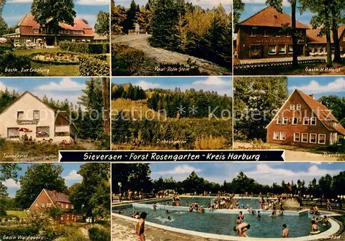 AK / Ansichtskarte Sieversen Gasthaus zur Erholung Paul Roth Stein Gasthaus Holst Tannenhof Pension Diercks Gasthaus Waldquelle Schwimmbad Sieversen