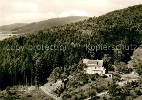 AK / Ansichtskarte Hedemuenden Fliegeraufnahme mit Haus Eichbuehl Hedemuenden