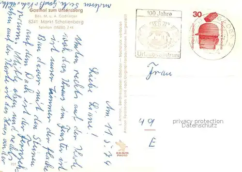 AK / Ansichtskarte Markt_Schellenberg Ortsmotive Gasthof zum Untersberg Panorama Markt_Schellenberg