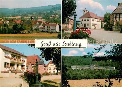 AK / Ansichtskarte Stublang Panorama Dorfbrunnen mit Gemeindehaus Brauerei Hennemann Sanatorium Lautergrund Stublang