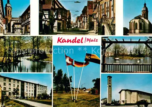 AK / Ansichtskarte Kandel_Pfalz Orts und Teilansichten Kirchen Bruecke  Kandel Pfalz