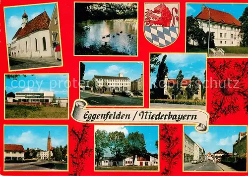 AK / Ansichtskarte Eggenfelden Kirche Schwanenteich Teilansichten Eggenfelden