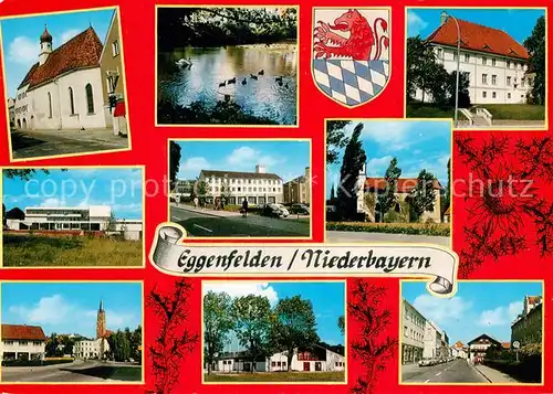 AK / Ansichtskarte Eggenfelden Kirche Schwanenteich Schloss Teilansichten Eggenfelden