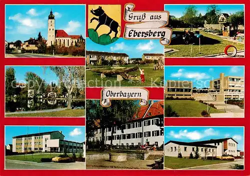 AK / Ansichtskarte Ebersberg_Oberbayern Kirche Minigolfanlage Teilansichten Ebersberg Oberbayern