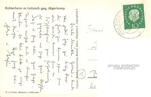 AK / Ansichtskarte Leitzach Panorama mit Richterheim gegen Jaegerkamp Mangfallgebirge Leitzach