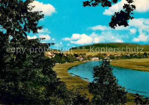 AK / Ansichtskarte Bodenfelde Sommerfrische Weserbergland Panorama Blick ueber die Weser Bodenfelde