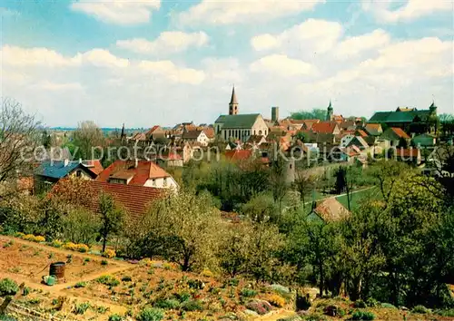 AK / Ansichtskarte Aub_Wuerzburg Ortsansicht mit Kirche Aub_Wuerzburg