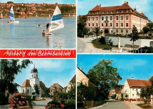 AK / Ansichtskarte Absberg am Igelsbach und Brombachsee Segeln Windsurfen Kirche Schloss Strassenpartie Absberg