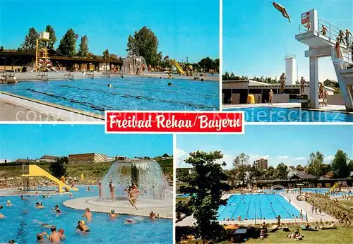 AK / Ansichtskarte Rehau_Oberfranken Freibad Sprungturm Rehau Oberfranken