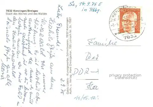 AK / Ansichtskarte Kenzingen Stadt des Weines und des Waldes Teilansichten Kenzingen