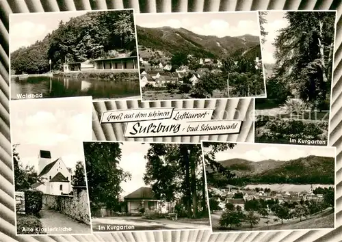 AK / Ansichtskarte Sulzburg_Freiburg Luftkurort im Schwarzwald Waldbad Kurgarten Klosterkirche Sulzburg Freiburg