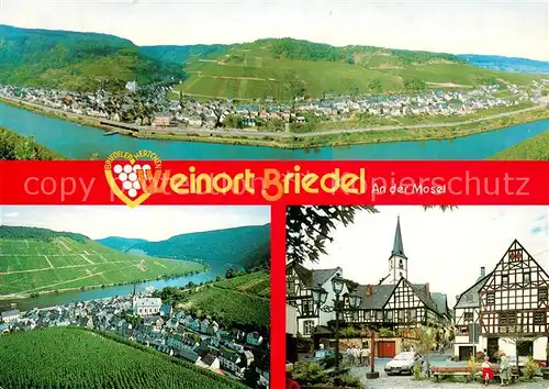AK / Ansichtskarte Briedel Panorama Weinort an der Mosel Altstadt Fachwerkhaeuser Briedel