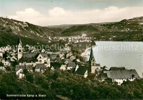 AK / Ansichtskarte Kamp Bornhofen Panorama Blick ueber den Rhein Sommerfrische Kamp Bornhofen