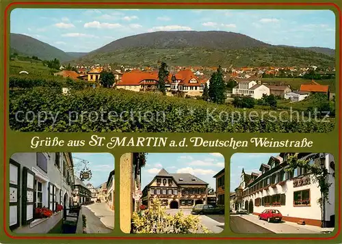 AK / Ansichtskarte St_Martin_Pfalz Panorama Weinberge Ortszentrum Hotel Restaurant St_Martin_Pfalz