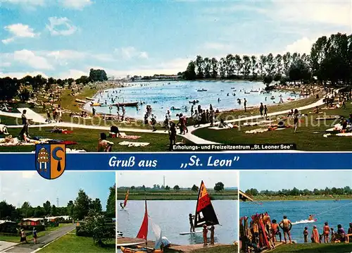 AK / Ansichtskarte St_Leon Rot Erholungs  und Freizeitzentrum St. Leoner See Campingplatz Windsurfen Wasserski St_Leon Rot
