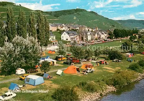 AK / Ansichtskarte Zeltingen_Mosel Weinort Moseltal Campingplatz 