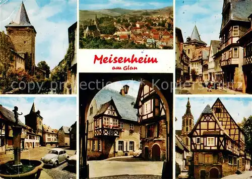 AK / Ansichtskarte Meisenheim_Glan Motive Altstadt Fachwerkhaeuser Brunnen Panorama Meisenheim_Glan