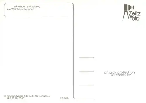 AK / Ansichtskarte Winningen_Mosel Partie am Weinhexenbrunnen Altstadt Fachwerkhaeuser Winningen Mosel