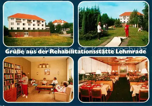 AK / Ansichtskarte Lehmrade Rehabilitationsstaette Restaurant Aufenthaltsraum Minigolf Lehmrade