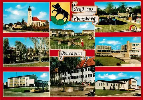 AK / Ansichtskarte Ebersberg_Oberbayern Kirche Park Minigolf Weiher Teilansichten Ebersberg Oberbayern