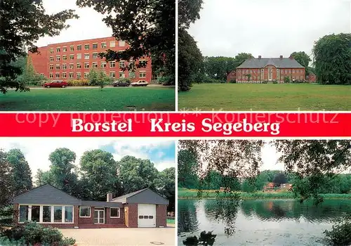 AK / Ansichtskarte Borstel_Bad_Oldesloe Schule Rathaus Seepartie Borstel_Bad_Oldesloe