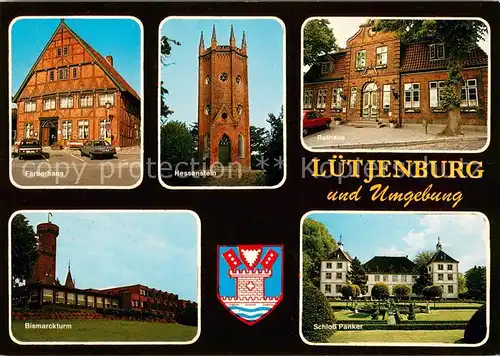 AK / Ansichtskarte Luetjenburg_Holstein Faerberhaus Hessenstein Bismarckturm Schloss Panker Luetjenburg_Holstein