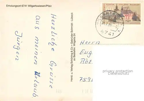 AK / Ansichtskarte Wilgartswiesen Kirchen Rathaus Fachwerkhaeuser Wilgartswiesen