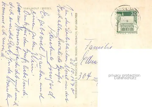 AK / Ansichtskarte Wolf_Mosel Fliegeraufnahme Wolf_Mosel